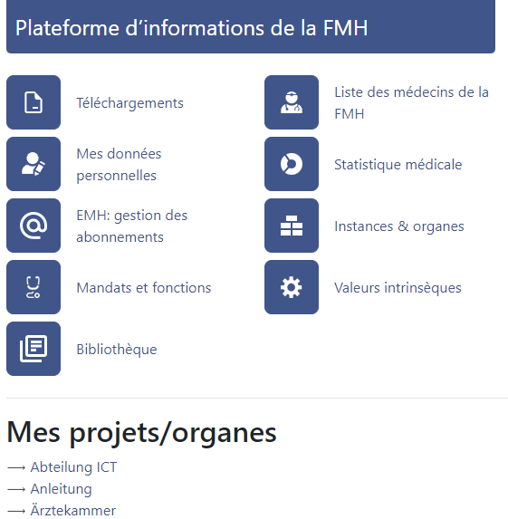 Informationsplattform der FMH grosses Bild